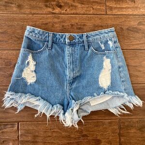 Show Me Your Mumu Houston High-Waisted Denim Jean Shorts Women's 26